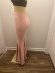 Light Pink Satin Bell Bottom Pants