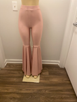 Light Pink Satin Bell Bottom Pants