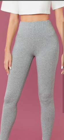 Heather Grey Cropped Leggings