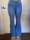 Light High-Waist Stretch Flare Pants