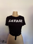 Black Savage Wholes Crop Top