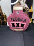 Pink Glitter Tequila Crossbody Bag/Clutch