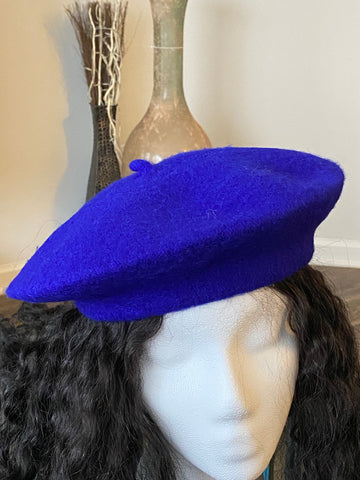 Blue Wool Beret